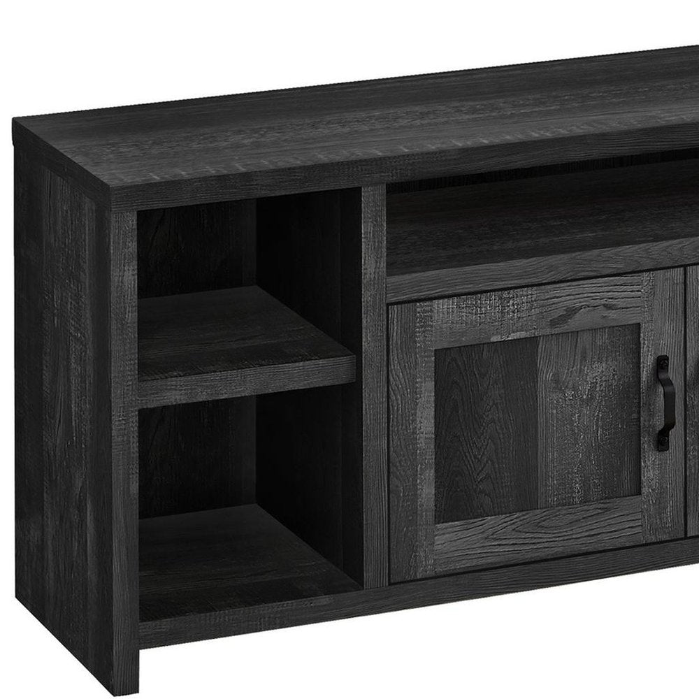 Black Cabinet Enclosed Storage TV Stand - 59-inch