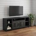 Black Cabinet Enclosed Storage TV Stand - 59-inch