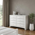 White Solid and Manufactured Wood Eight Drawer Double Dresser - 59-inch