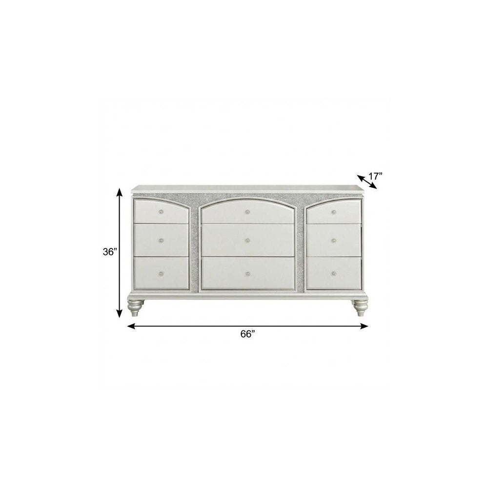 Platinum Manufactured Wood Nine Drawer Dresser - 66-inch