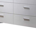 White Wood Six Drawer Double Dresser - 63-inch