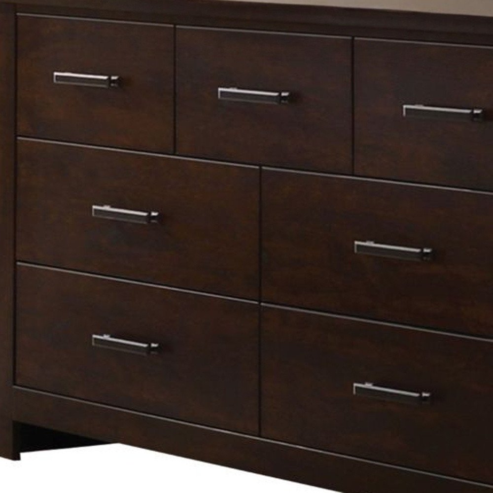 Mahogany Seven Drawer Double Dresser - 55-inch