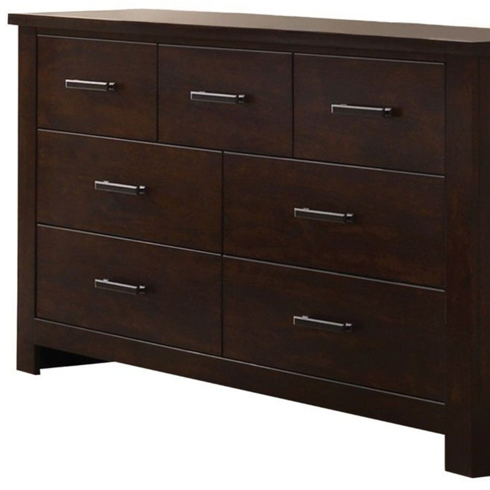 Mahogany Seven Drawer Double Dresser - 55-inch