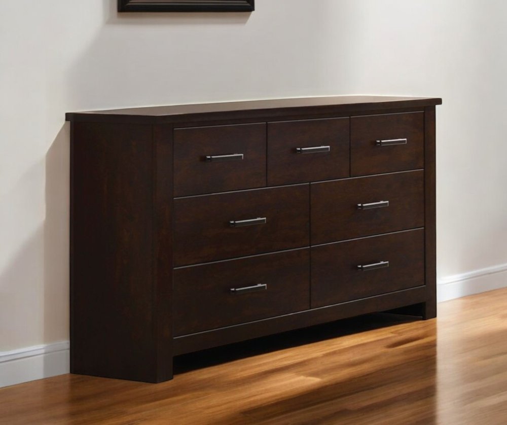 Mahogany Seven Drawer Double Dresser - 55-inch