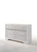 White Manufactured Wood Nine Drawer Triple Dresser - 63-inch