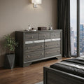 Gray Solid and Manufactured Wood Nine Drawer Triple Dresser - 63-inch