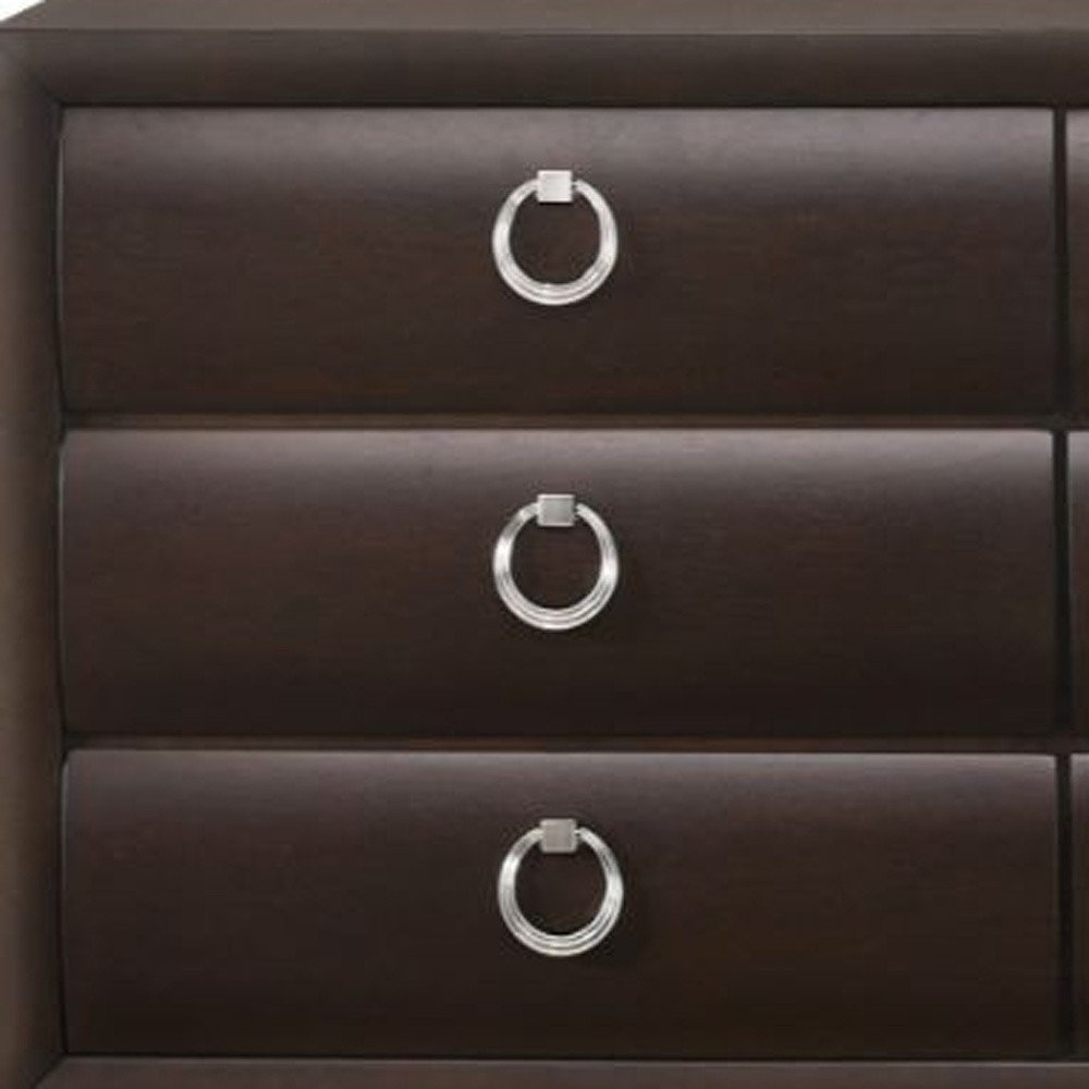 Merlot Solid and Manufactured Wood Six Drawer Double Dresser - 63-inch