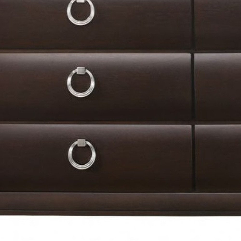 Merlot Solid and Manufactured Wood Six Drawer Double Dresser - 63-inch