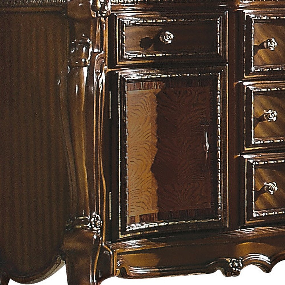 Brown Solid and Manufactured Wood Five Drawer Triple Dresser - 69-inch