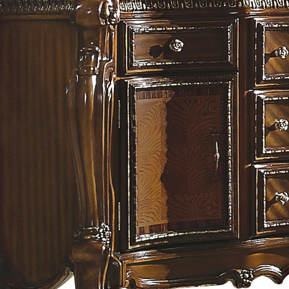 Brown Solid and Manufactured Wood Five Drawer Triple Dresser - 69-inch