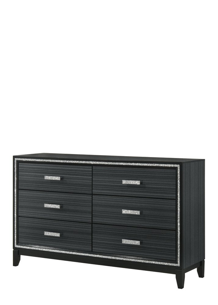 Natural Brown Manufactured Wood Six Drawer Double Dresser - 59-inch