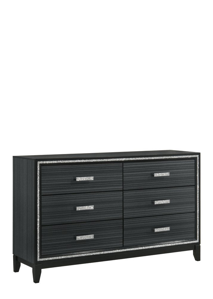 Natural Brown Manufactured Wood Six Drawer Double Dresser - 59-inch