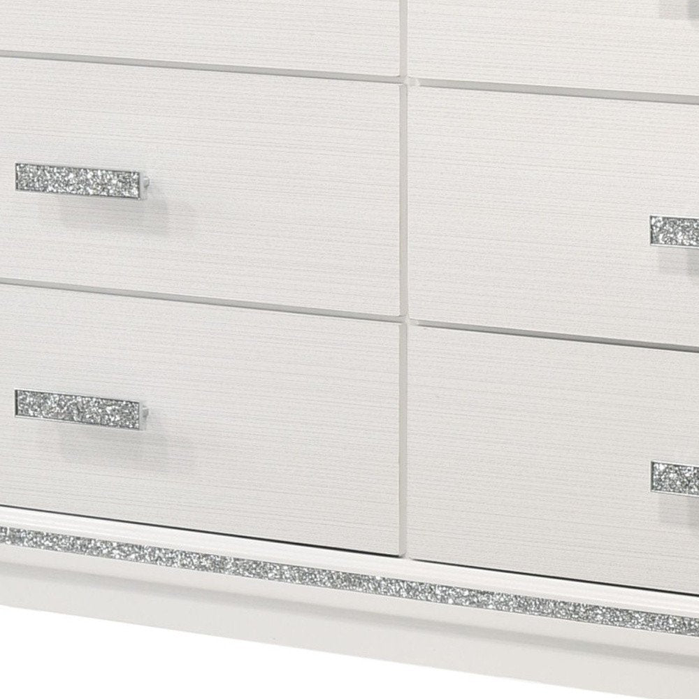 Natural Brown Manufactured Wood Six Drawer Double Dresser - 59-inch