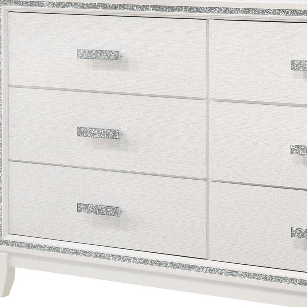 Natural Brown Manufactured Wood Six Drawer Double Dresser - 59-inch