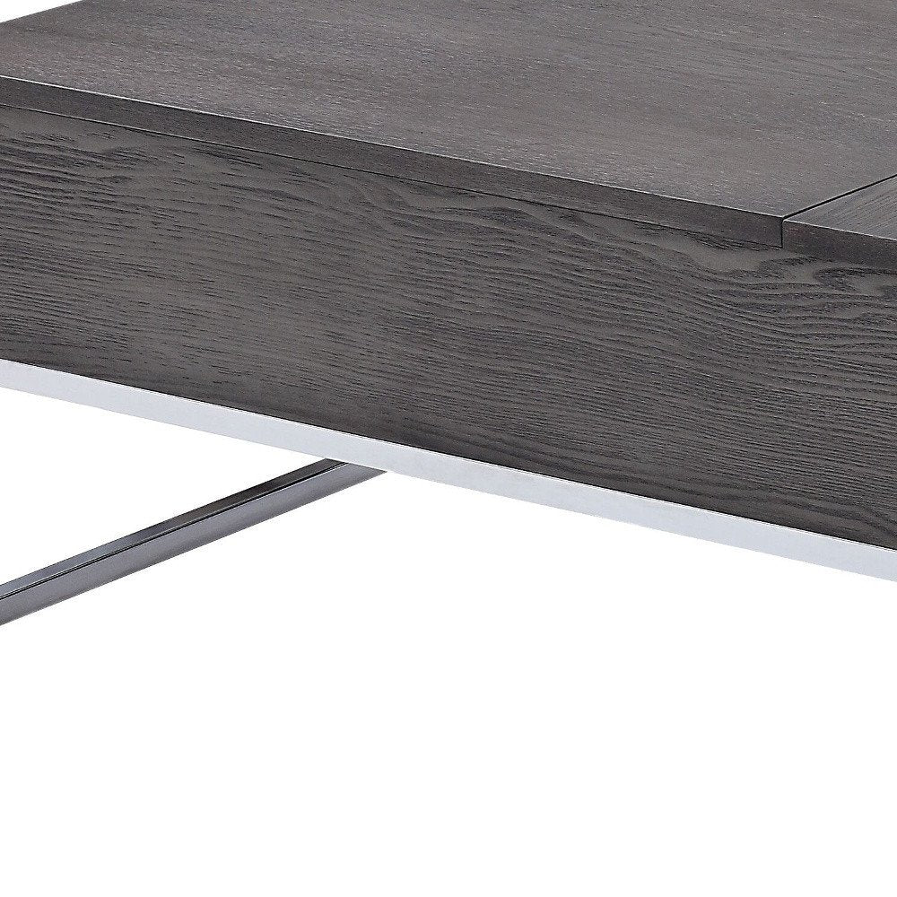 Gray and Silver Wood Lift Top Frame Coffee Table - 47-inch