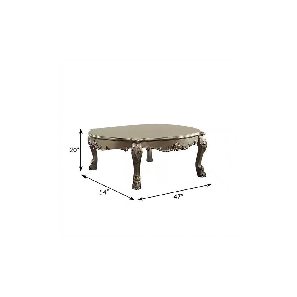 Gold and Bone Wood Coffee Table - 54-inch