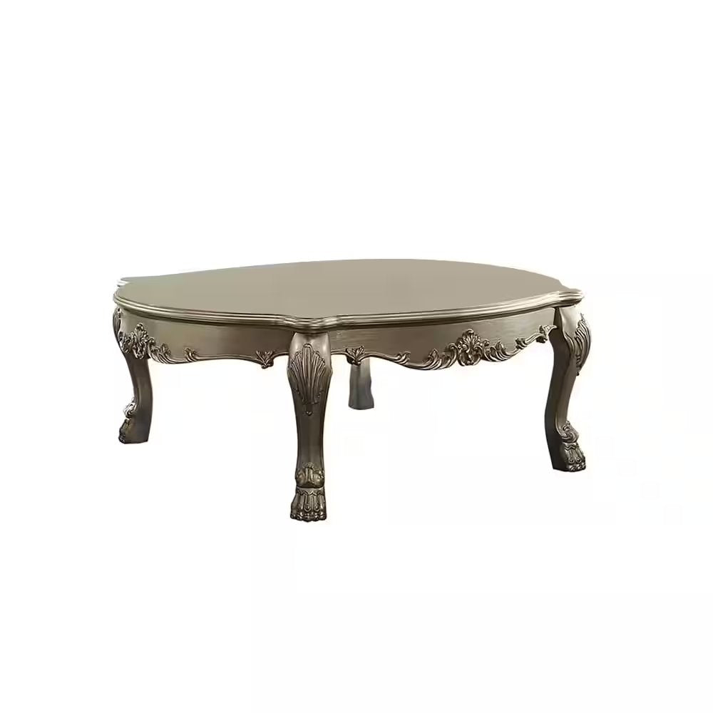 Gold and Bone Wood Coffee Table - 54-inch