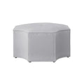 Silver Faux Leather Tufted Octagonal Cocktail Ottoman - 33-inch