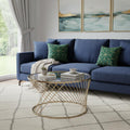 Clear and Champagne Glass and Metal Round Frame Coffee Table - 32-inch