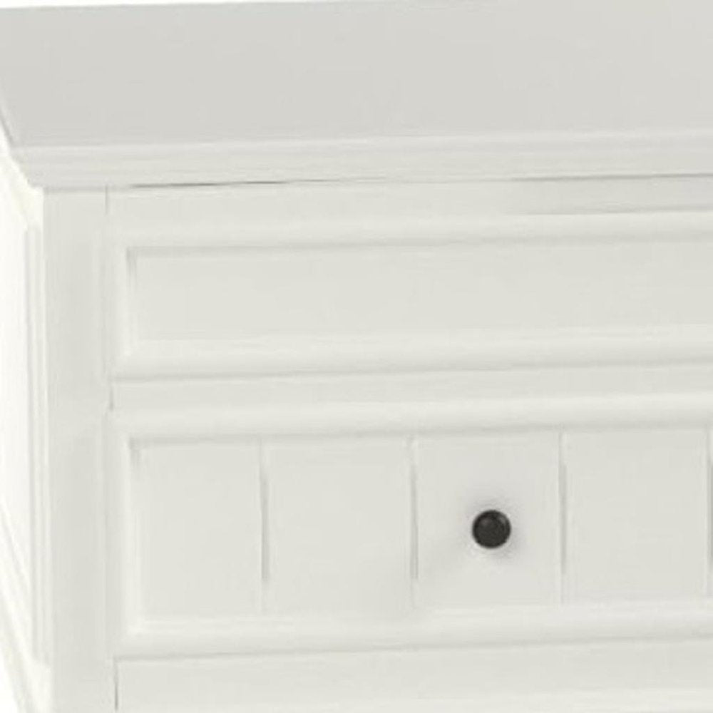 White Wood Lift Top Solid Coffee Table with Two Drawers - 48-inch