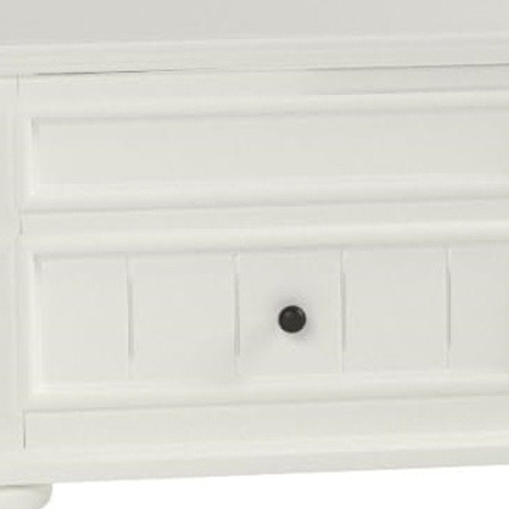 White Wood Lift Top Solid Coffee Table with Two Drawers - 48-inch