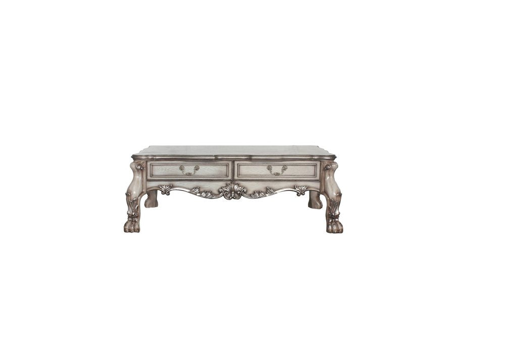 Bone Wood Coffee Table with Two Drawers - 57-inch