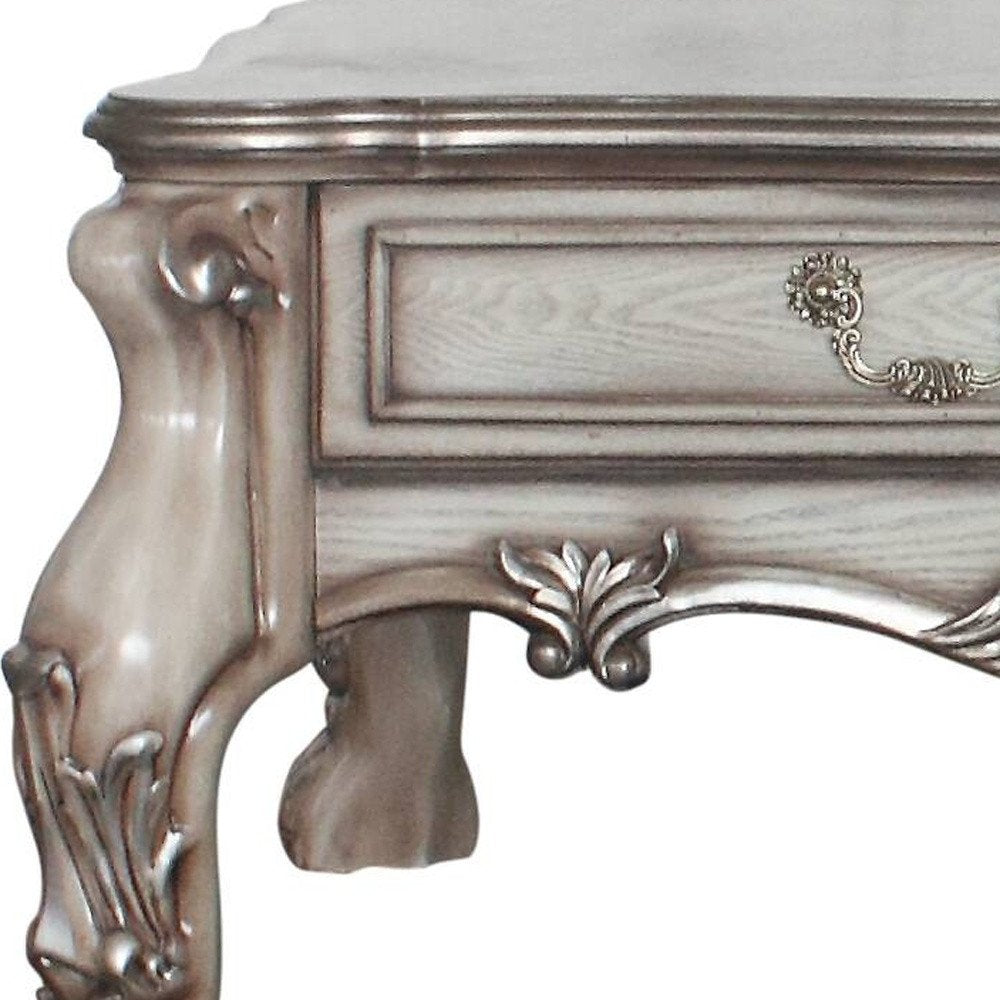 Bone Wood Coffee Table with Two Drawers - 57-inch