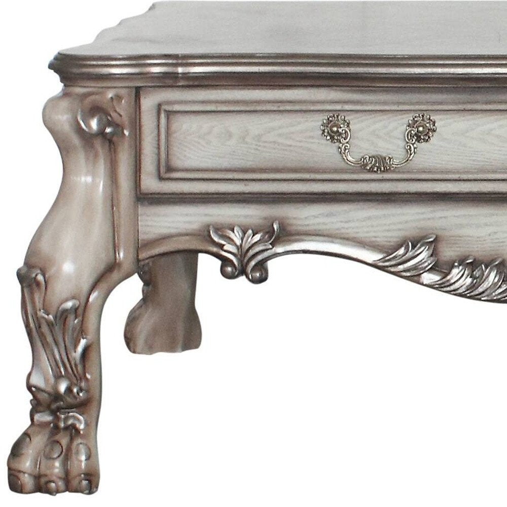 Bone Wood Coffee Table with Two Drawers - 57-inch