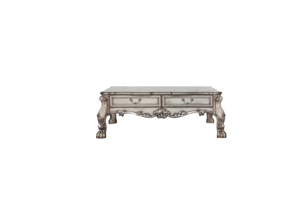 Bone Wood Coffee Table with Two Drawers - 57-inch