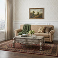 Bone Wood Coffee Table with Two Drawers - 57-inch