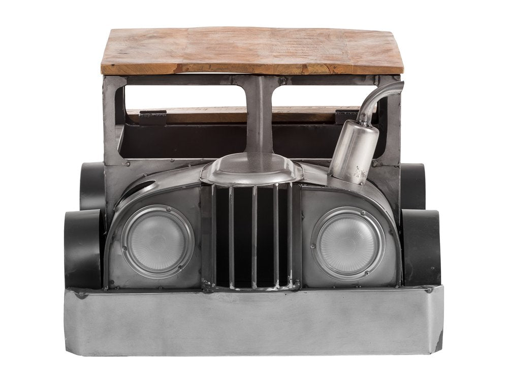 Grey and Brown Vintage Style Truck Solid Wood and Metal Coffee Table