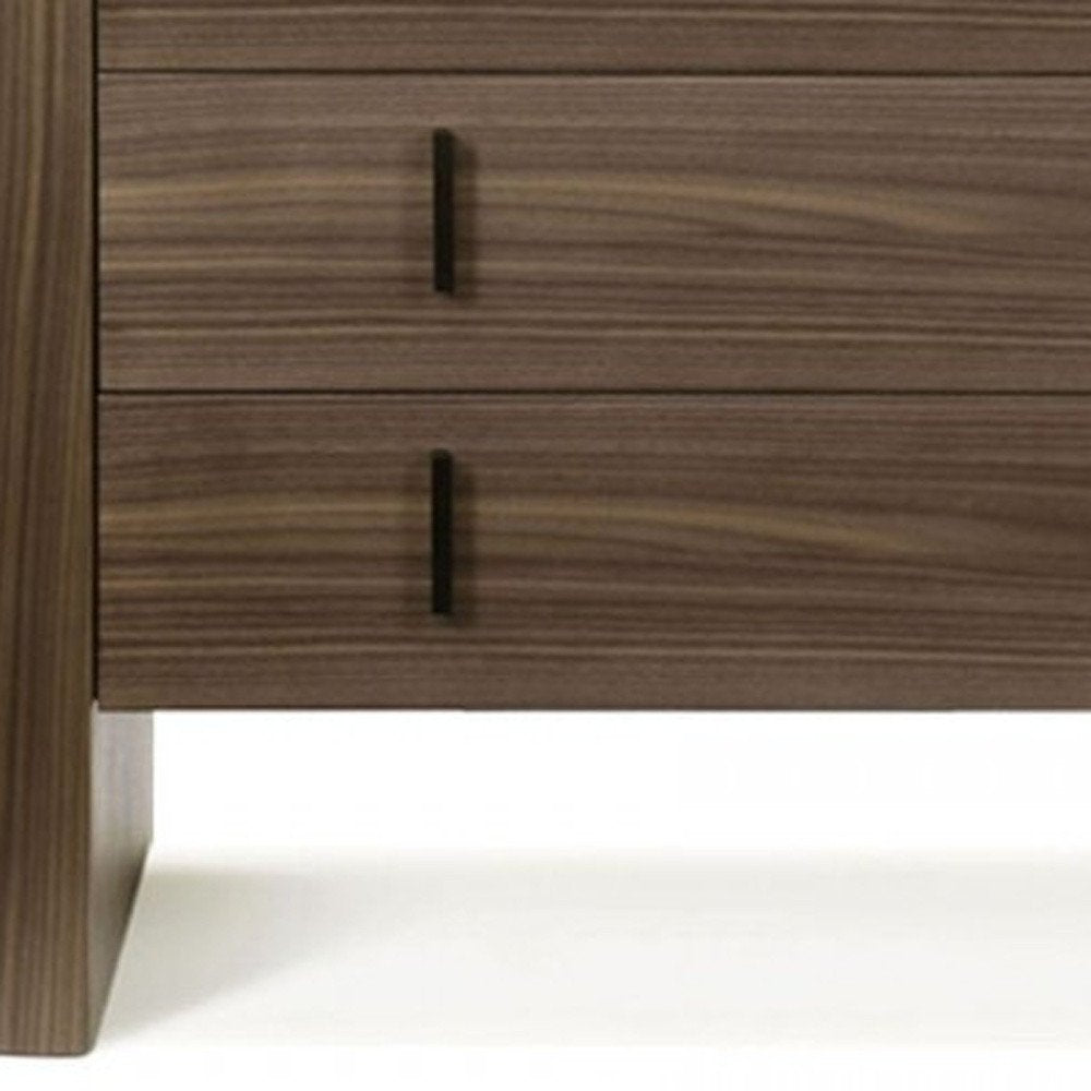 Brown Wood Three Drawer Dresser - 55-inch