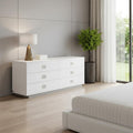 White Solid and Manufactured Wood Six Drawer Dresser - 63-inch