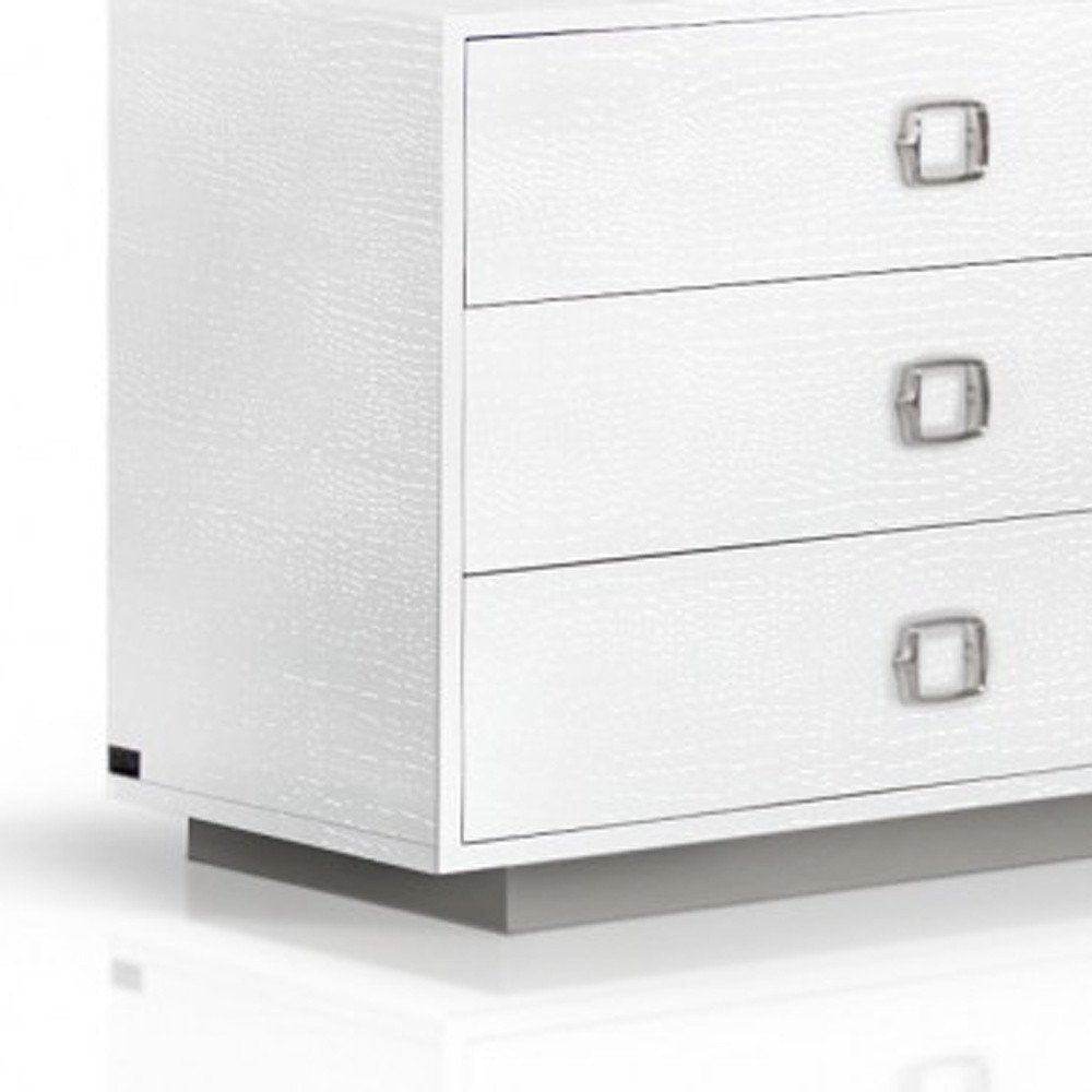White Solid and Manufactured Wood Six Drawer Dresser - 63-inch