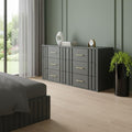 Dark Grey Solid and Manufactured Wood Six Drawer Dresser - 63-inch