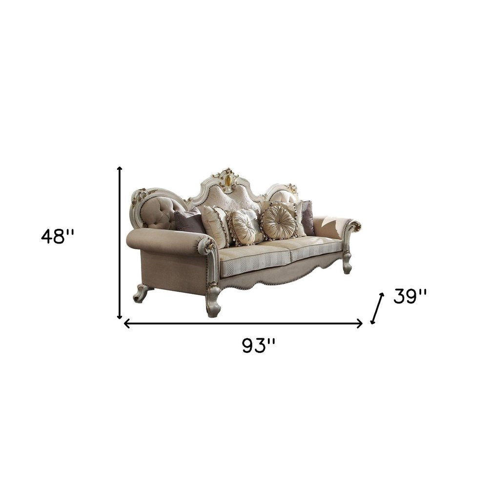 Pearl Velvet Sofa and Toss Pillows - 93-inch