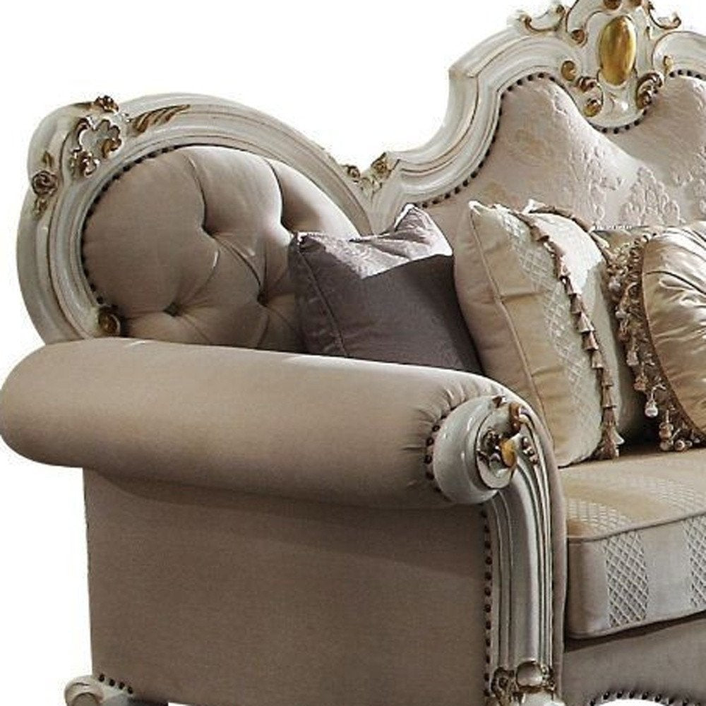 Pearl Velvet Sofa and Toss Pillows - 93-inch