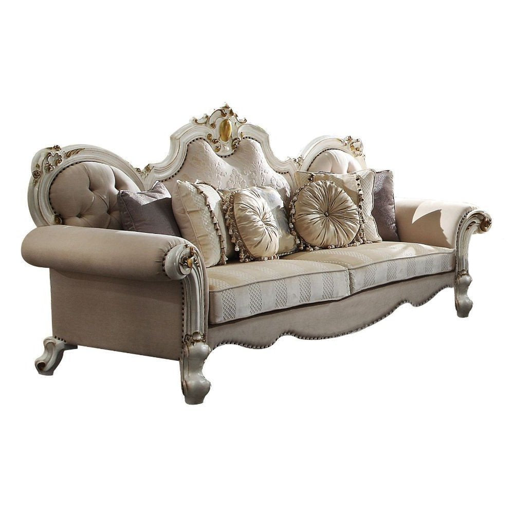 Pearl Velvet Sofa and Toss Pillows - 93-inch