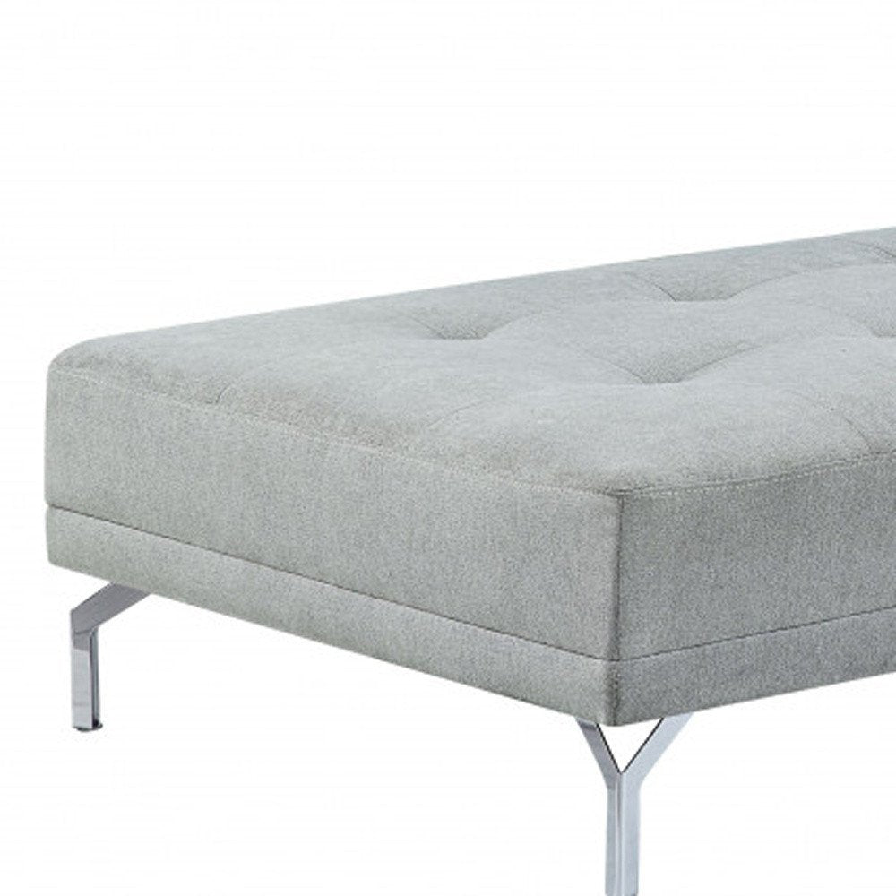 Gray Velvet Convertible Futon Sofa with Toss Pillow - 74-inch