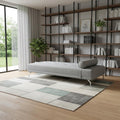 Gray Velvet Convertible Futon Sofa with Toss Pillow - 74-inch