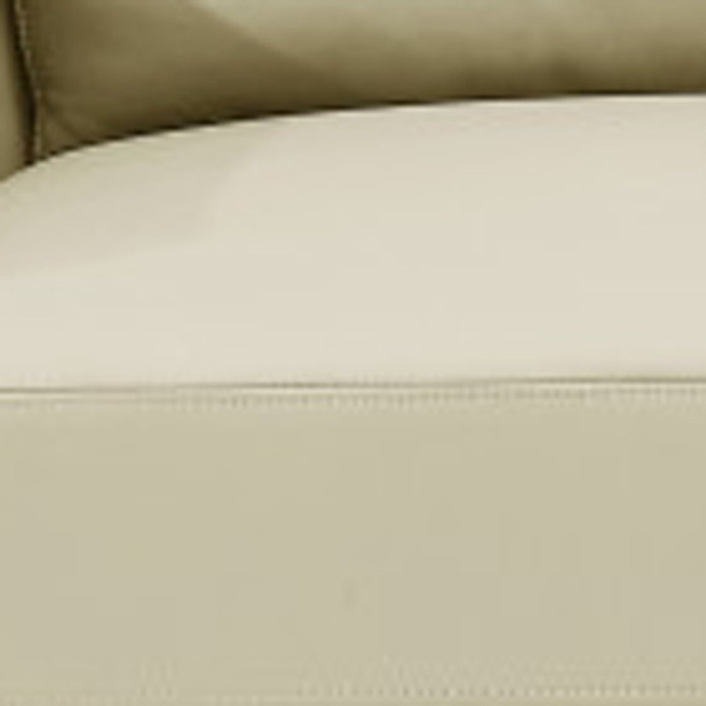 Beige Italian Leather Sofa with Gold Legs - 90-inch