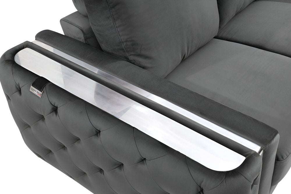 Beige Velvet Sofa with Gold Legs - 90-inch