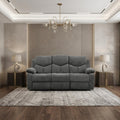 Gray Chenille Reclining Sofa with Black Legs - 82-inch