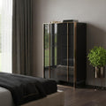 Black Gold Manufactured Wood + Solid Wood Stainless Steel Five Drawer Chest