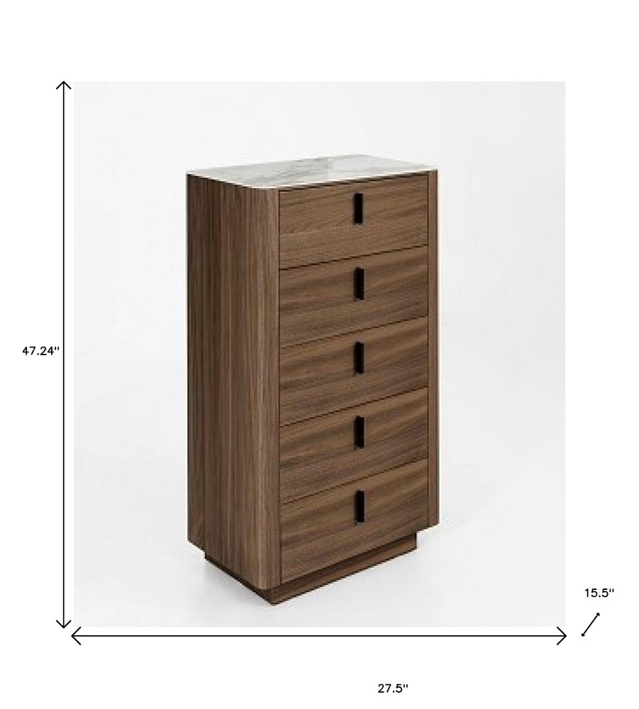 Brown Wood Three Drawer Dresser - 55-inch