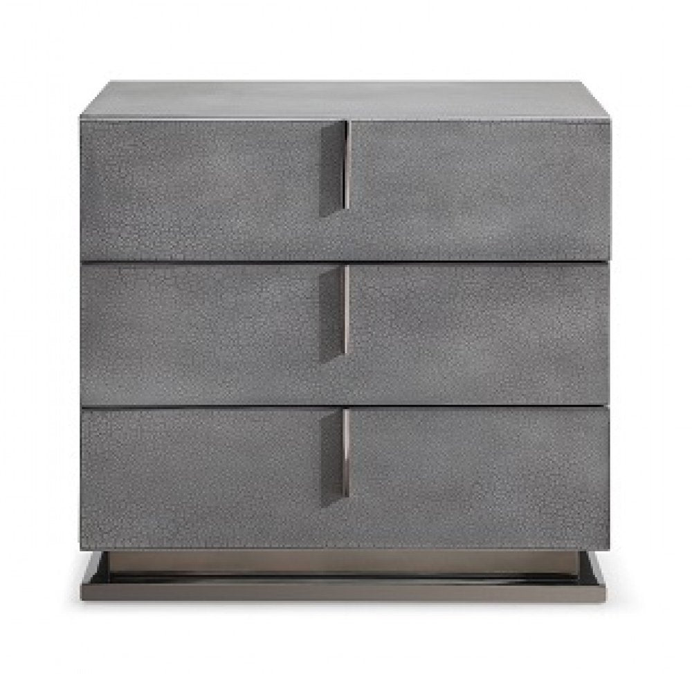 Gray Solid and Manufactured Wood Three Drawer Nightstand - 22-inch