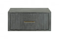Gray Solid and Manufactured Wood One Drawer Nightstand - 12-inch