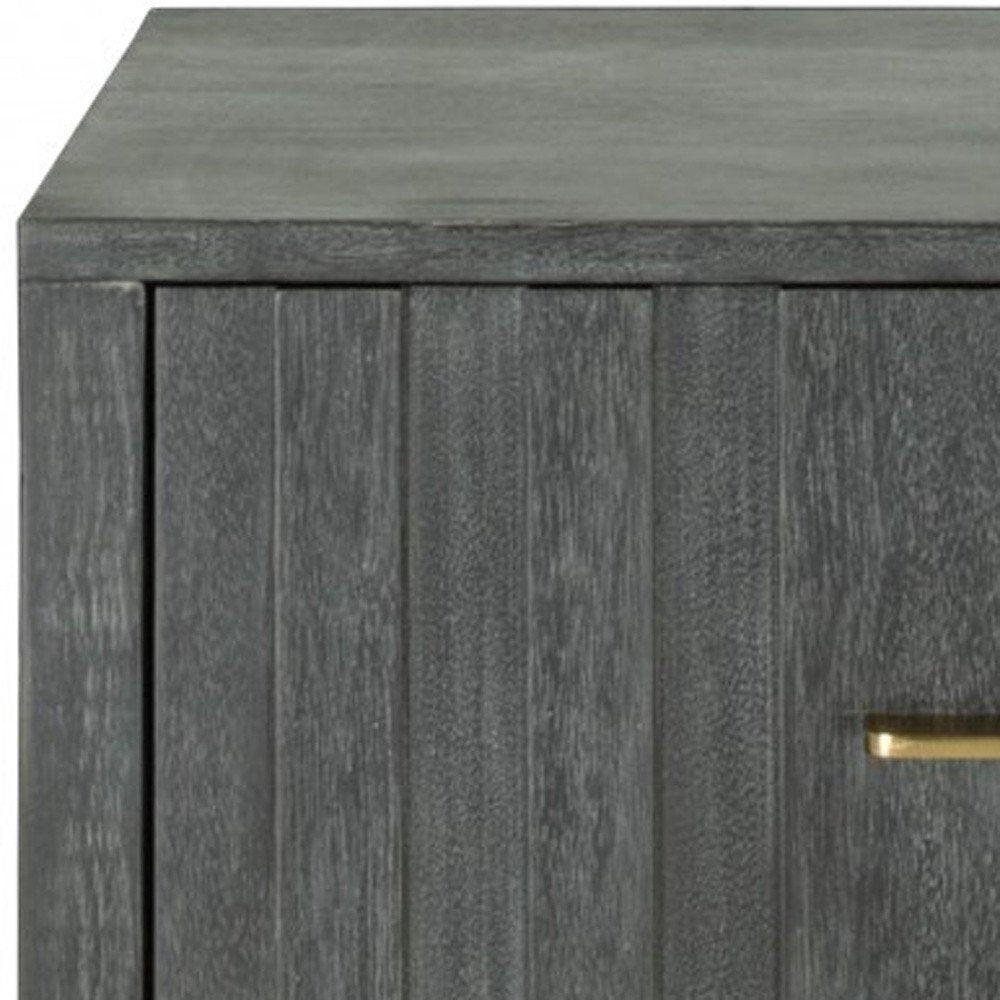 Gray Solid and Manufactured Wood One Drawer Nightstand - 12-inch