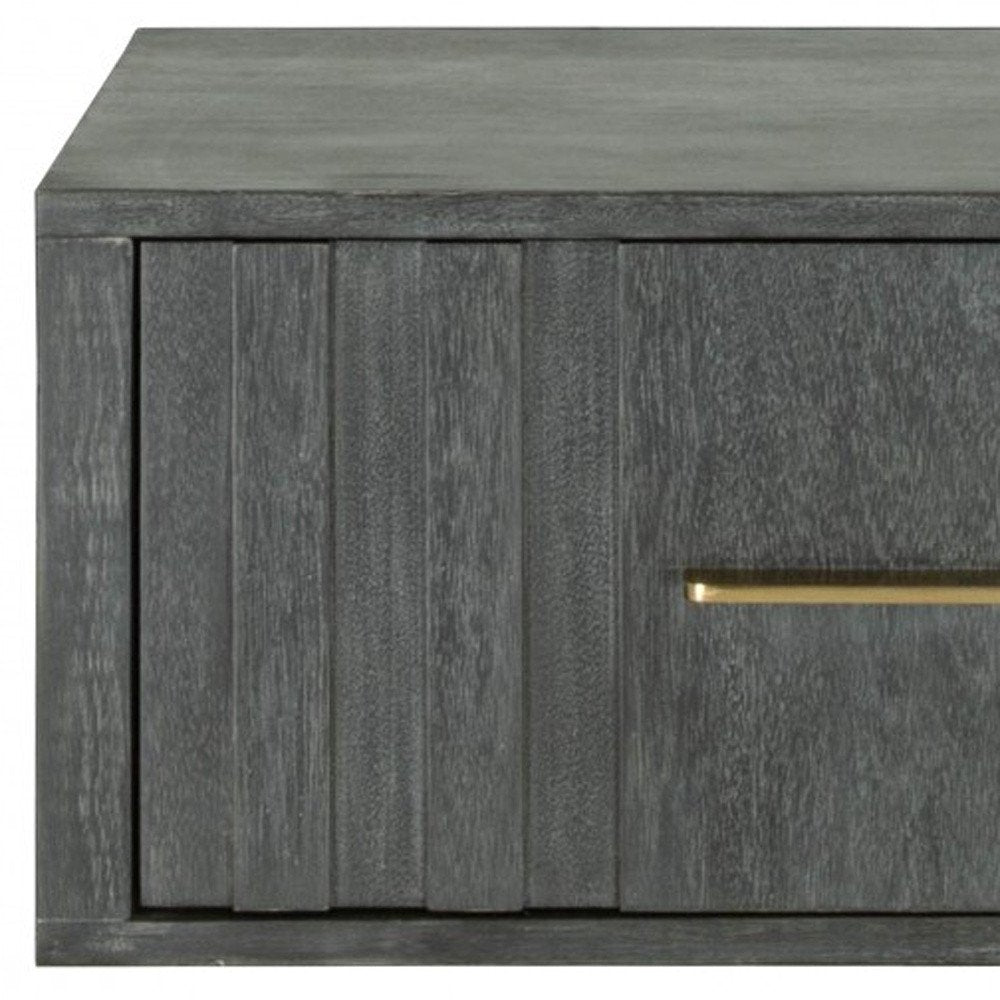 Gray Solid and Manufactured Wood One Drawer Nightstand - 12-inch
