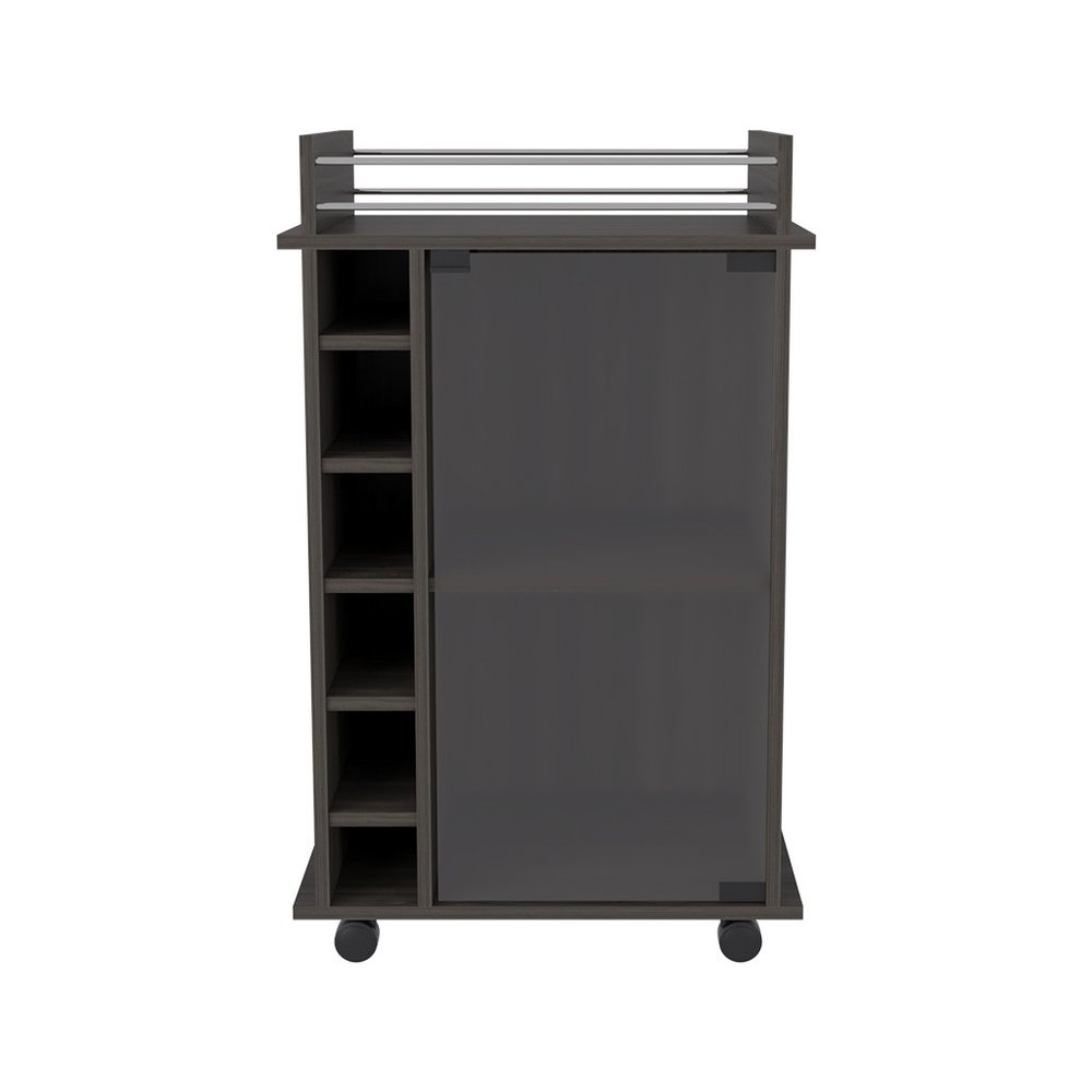 Brown and Black Open Shelving Bar Cart and Coffee Table - 22-inch